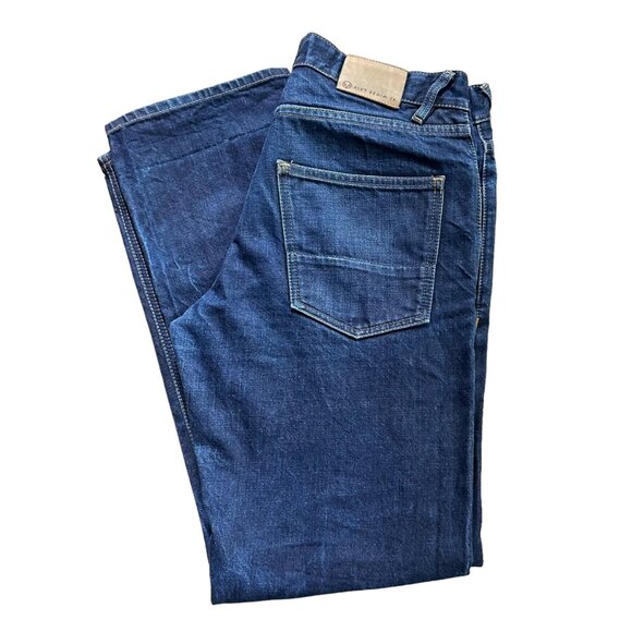 Hiut Denim Co Made to Order Jeans 32x30 Work Made Wales Signed Dark Blue Denim
